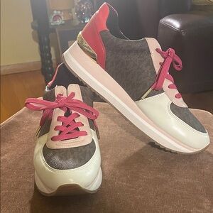 Michael Kors Stylish Women's Sneakers with Pink and Red Accents